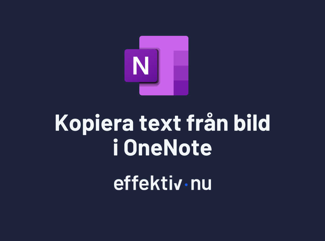 Kopiera text från bild i OneNote